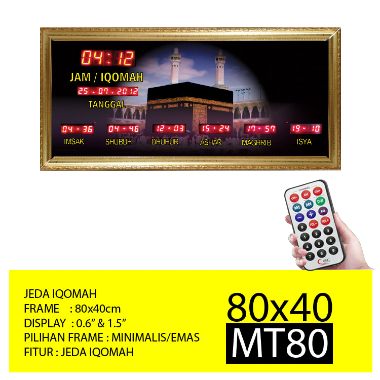 Jam Masjid Digital Jeda Iqomah MT 80