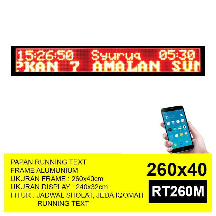 Jam Masjid Digital Running Text RT 260M