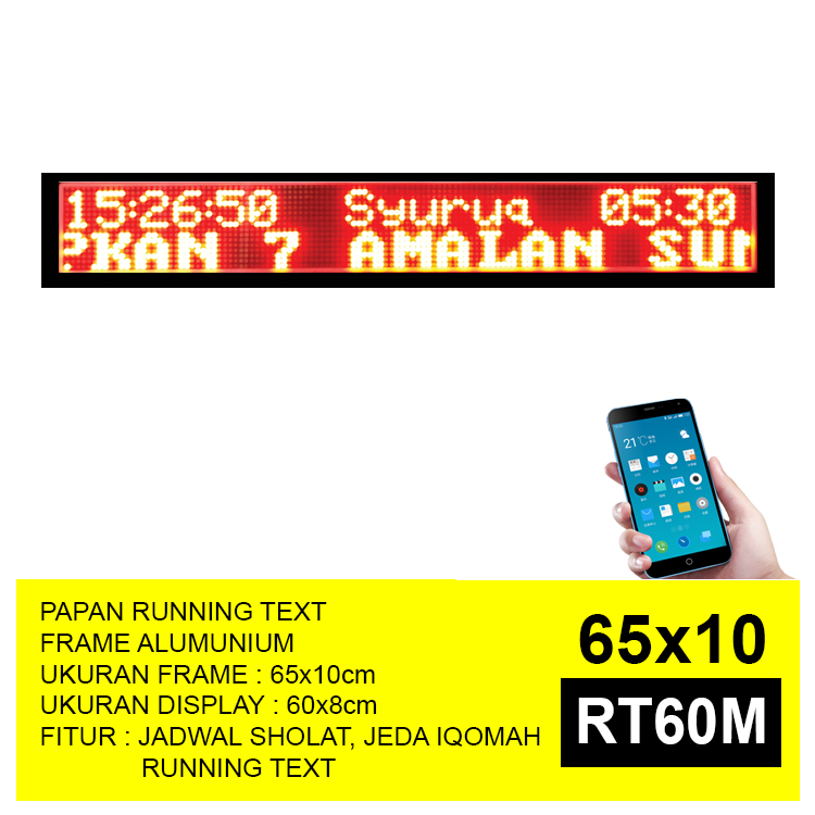 Jam Masjid Digital Tipe Running Text RT 60M