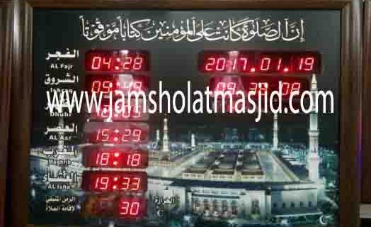 jual jam jadwal sholat digital masjid running text bandung jawa barat
