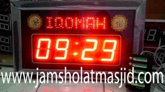 jual jam jadwal sholat digital masjid running text bandung timur jawa barat
