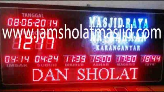 jual jam jadwal sholat digital masjid running text di kedoya Jakarta