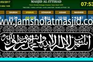 jual jam jadwal sholat digital masjid running text di kelapa gading