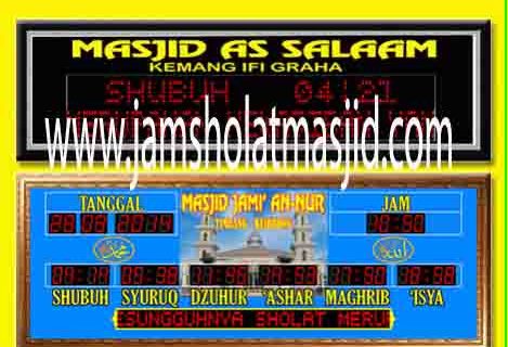 penjual jam jadwal sholat digital masjid running text di Perwira Bekasi